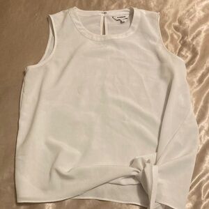 Express White Sleeveless Blouse with Tie Detail